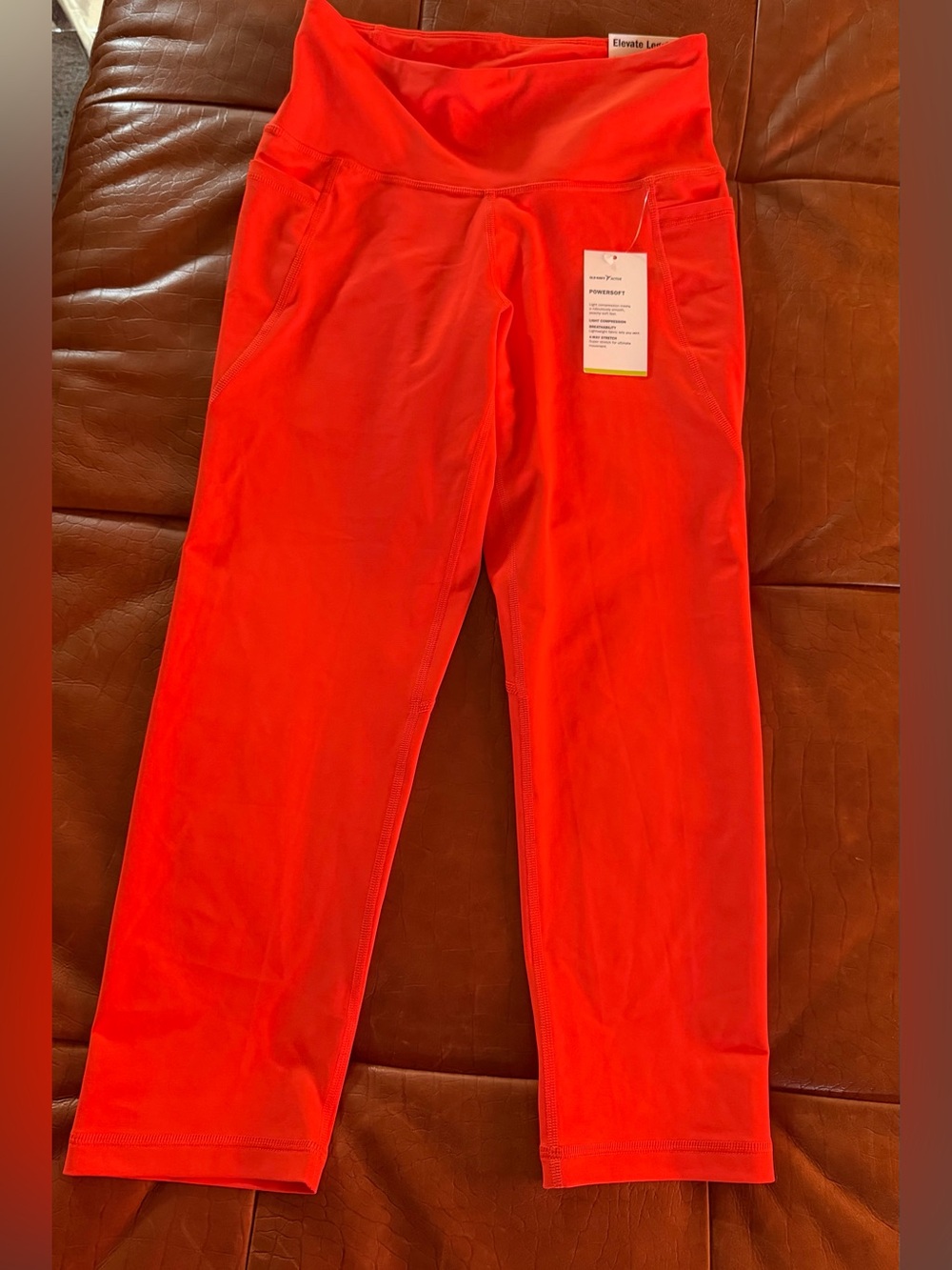 Old Navy Active Neon Orange Capri Leggings with Pockets Medium